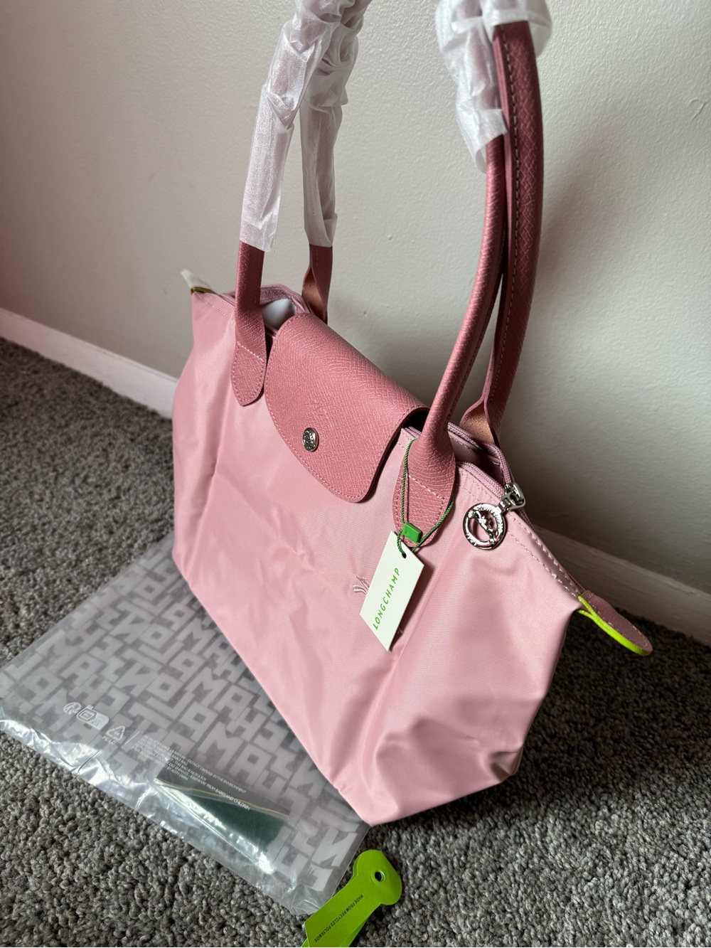 Longchamp Le Pliage Pink Nylon Tote Bag - Picture 7 of 7